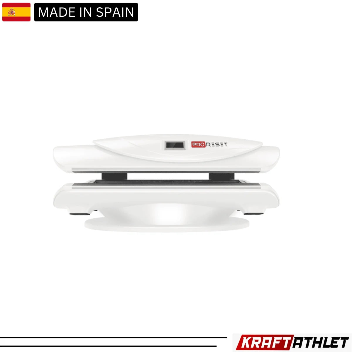 "ProReset AuraLight full body red light therapy bed with LCD touch controls and high-performance LEDs."​
