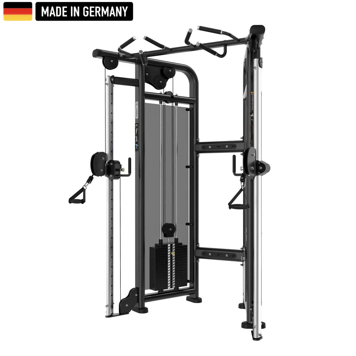 Multifunctional Fitness Cable Machine with Adjustable Pulleys and Pull-Up Bar – Made in Germany