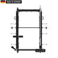 Multifunctional Smith Machine B500 PRO with Dual Pulley and Rack from Titanium Strength, featuring a robust black design, made in Germany. Ideal for professional strength training and versatile workout options