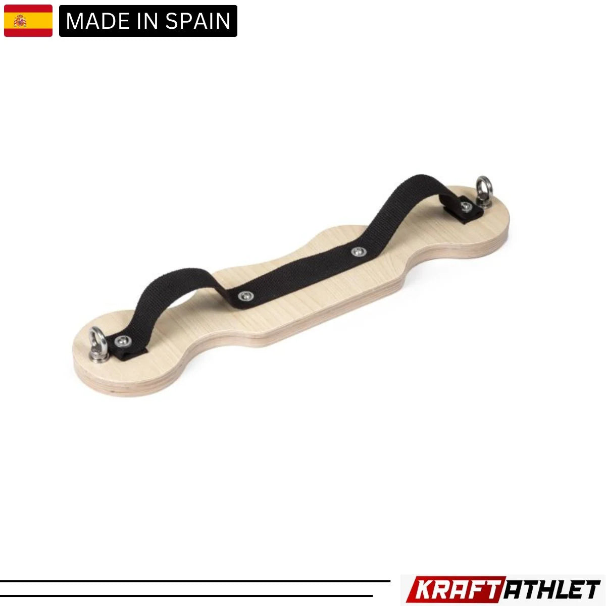 "Elina Pilates Airplane Board – solid wood accessory with nylon straps for enhanced stability during Pilates exercises."

