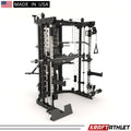 Force USA G12™ All-In-One Trainer showcasing power rack, Smith machine, and dual weight stacks.