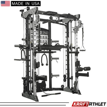 Force USA G9 All-In-One Trainer featuring power rack, Smith machine, and cable system.