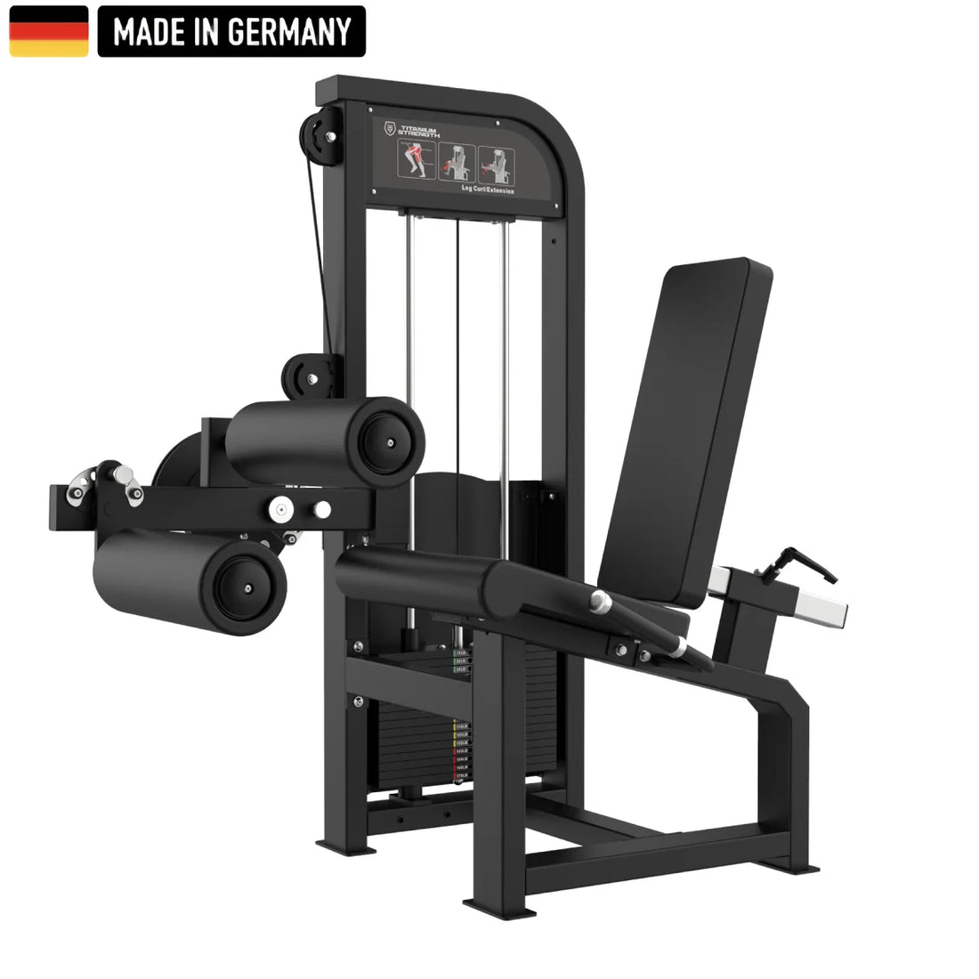 Titanium Strength Beinpressen- und Beinstreckmaschinen – Professionelles Fitnessgerät in Schwarz, Made in Germany