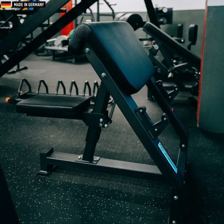 "Professional Scott Preacher Curl Bench for isolated biceps training."

