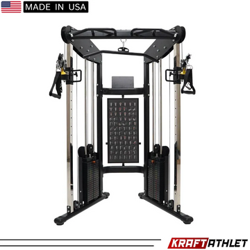  Force USA Functional Trainer mit verstellbaren Kabelzügen und robustem Rahmen für vielseitige Trainingsoptionen.