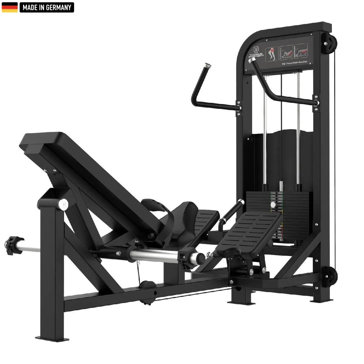 Titanium Strength Selectorized Hip Thrust Machine – Premium gym equipment for effective glute and lower body training.

