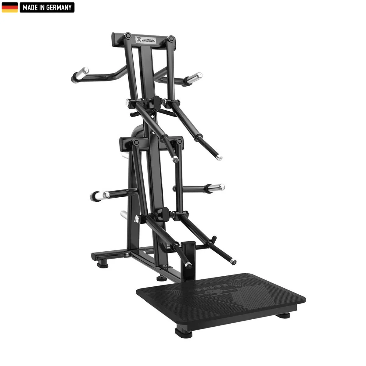 "Titanium Strength Lateral Raise Shoulder Machine for targeted deltoid workouts."
