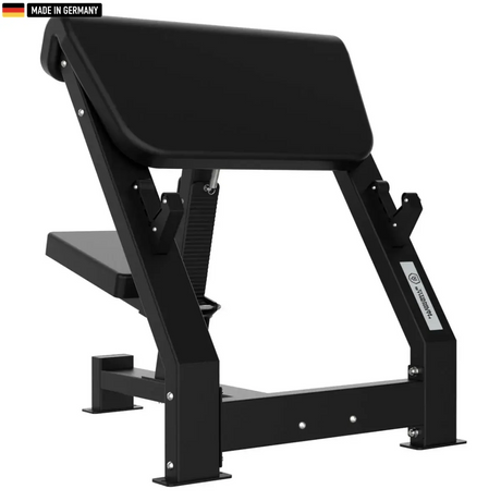 "Professional Scott Preacher Curl Bench for isolated biceps training."

