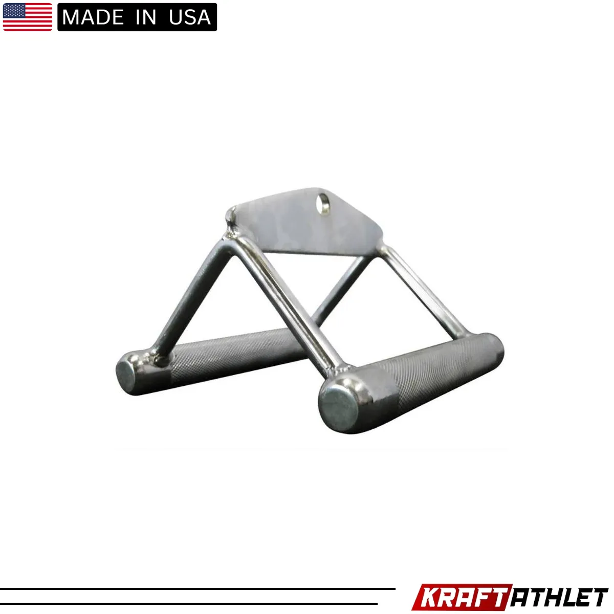Force USA Close Grip Triangle – robust cable pull handle with contoured chrome handles for effective strength training.
