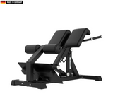 "Titanium Strength Hyperextension Roman Chair for lower back training."

