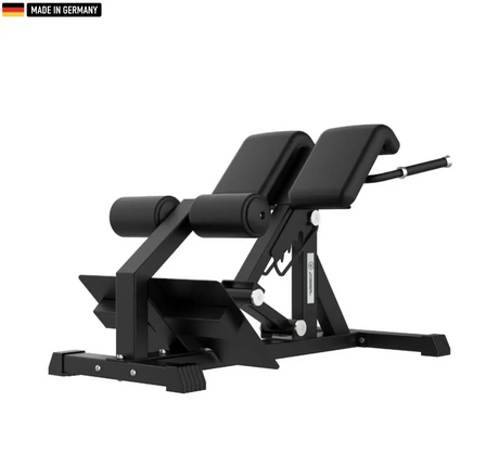 "Titanium Strength Hyperextension Roman Chair for lower back training."

