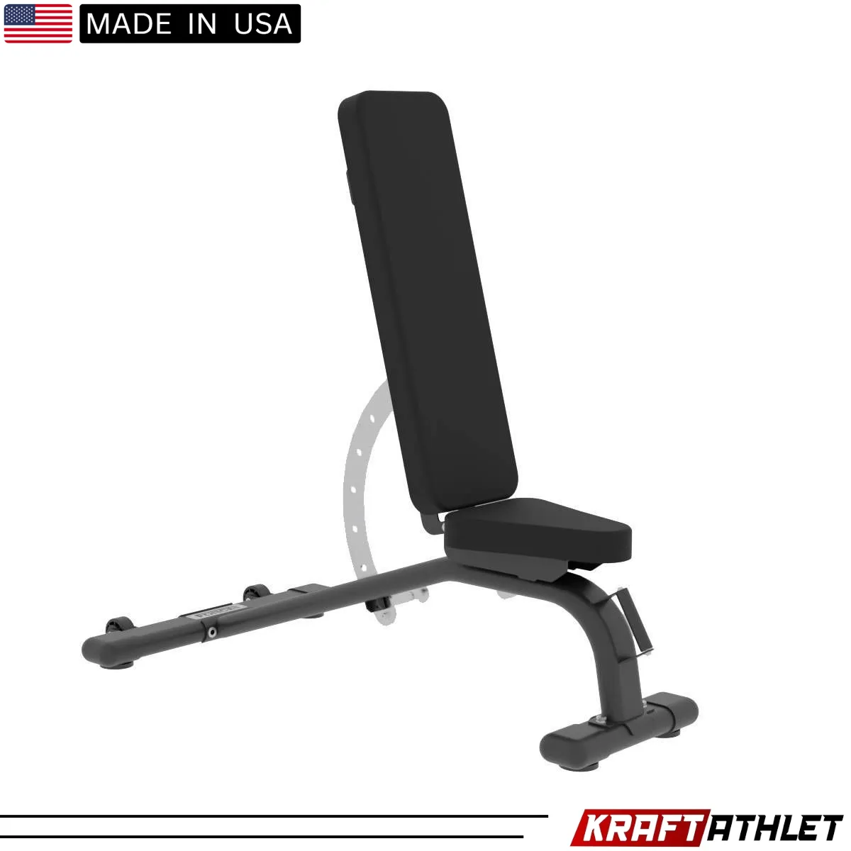 Force USA Adjustable and Foldable FID Bench with sturdy steel frame and high-density foam padding.
