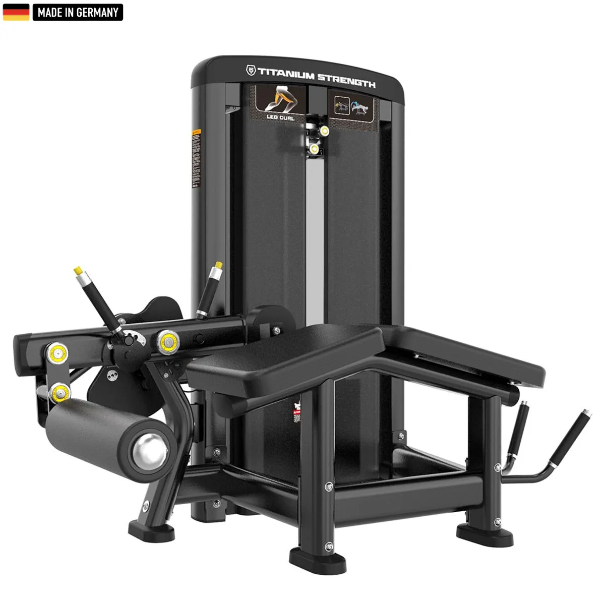 "Titanium Strength Genesis Series Selectorized Lying Leg Curl – premium fitness equipment for hamstring training."

