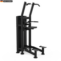 Titanium Strength Black Series Assisted Dip & Pull-Up Machine showing ergonomic grips and knee pad for professional gym use