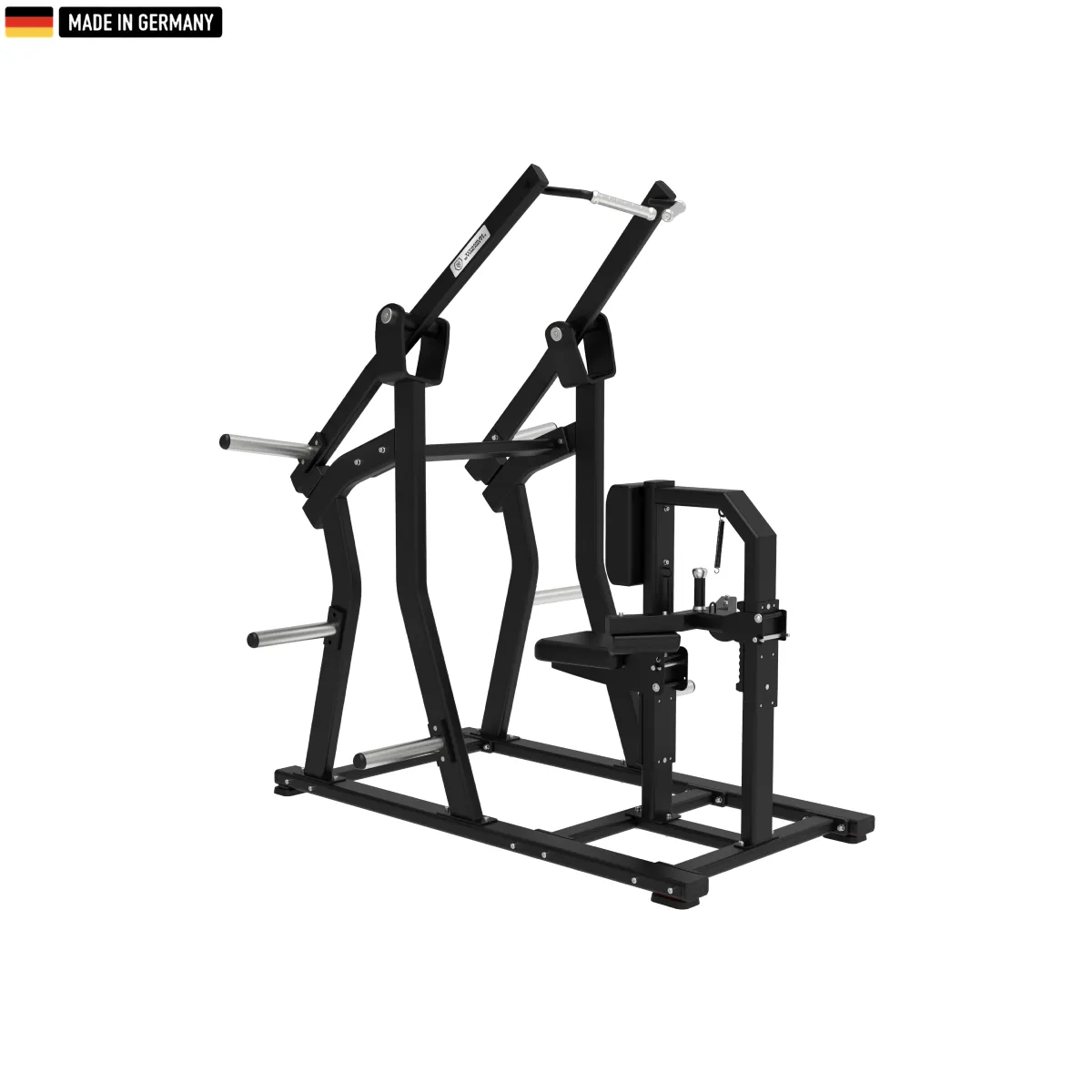 Elite Series Isolateral Lat Pulldown machine by Titanium Strength in a modern gym environment