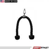 Force USA Tricep Rope – robust cable pull handle with rubberized ends for versatile upper body exercises.
