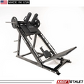 Force USA Ultimate Leg Press Hack Squat Pro showcasing leg press, hack squat, reverse hack squat, and calf raise functionalities.