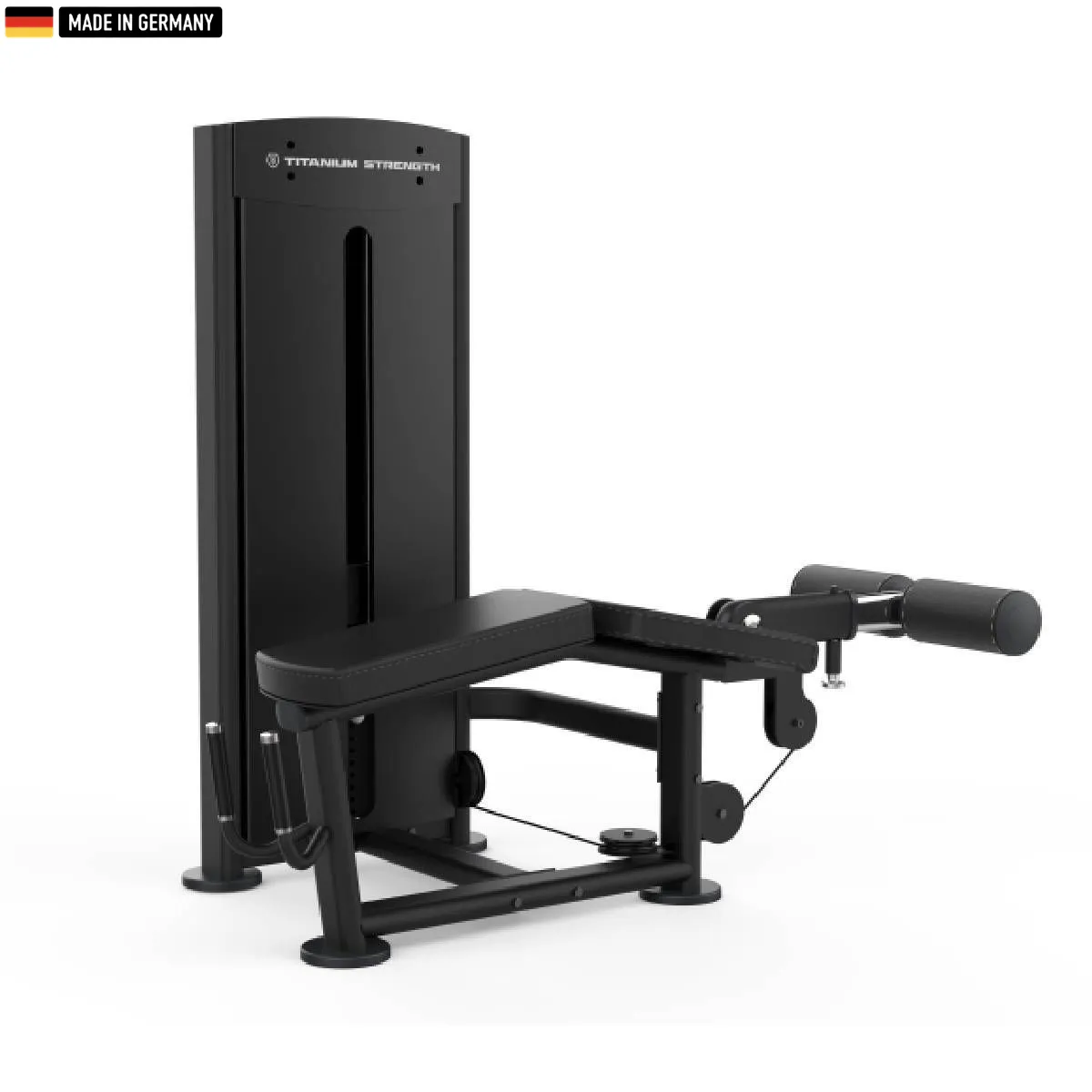 "Titanium Strength Selectorized Lying Leg Curl Machine – premium hamstring workout equipment."

