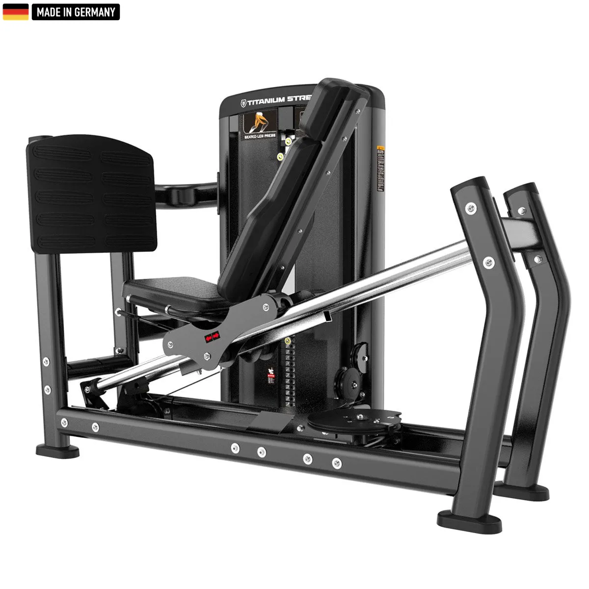 "Titanium Strength Genesis Series Selectorized Horizontal Leg Press – premium leg workout machine for gyms and home fitness."

