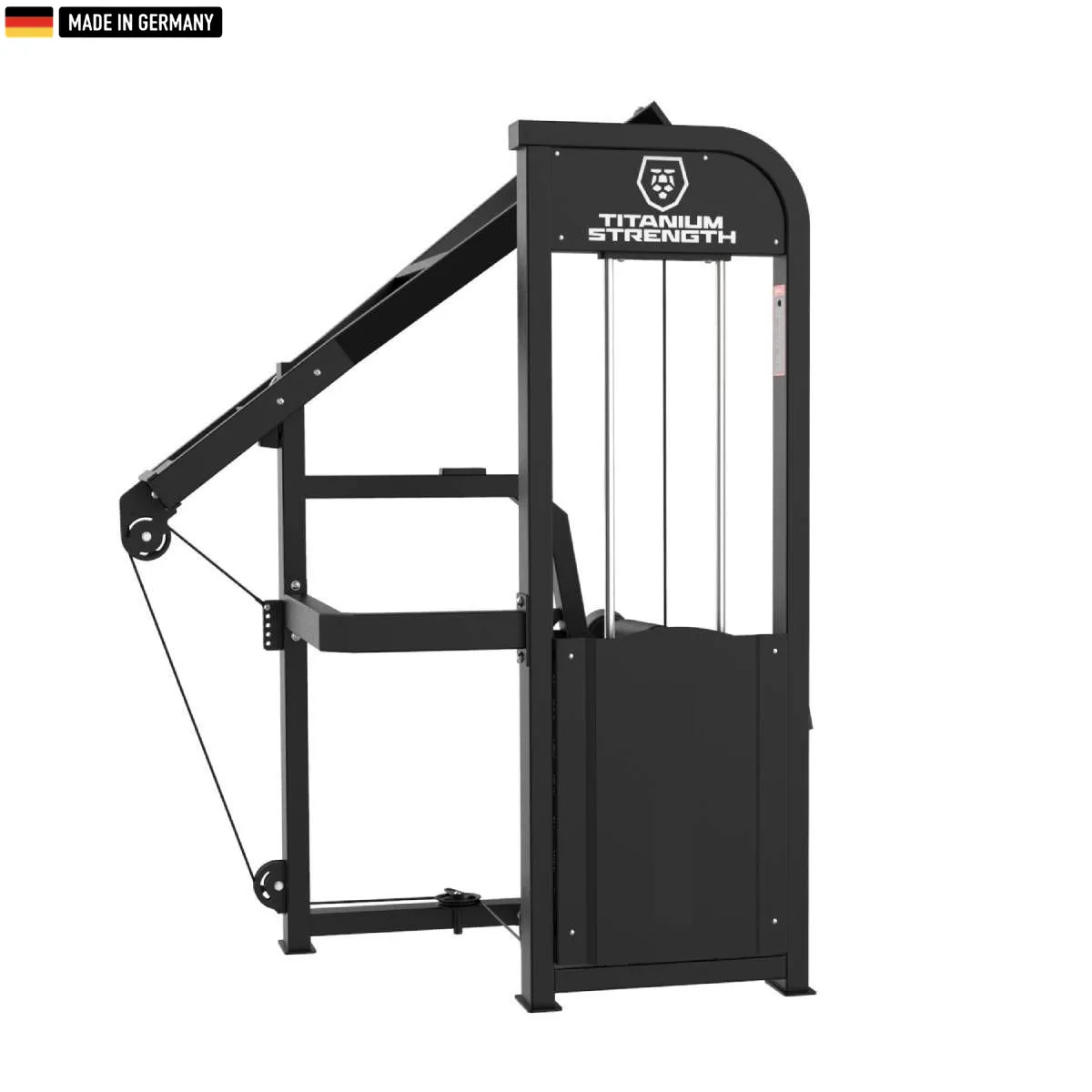 Elite Series Titanium Strength Selectorized Lat Pulldown Machine in a modern gym setting