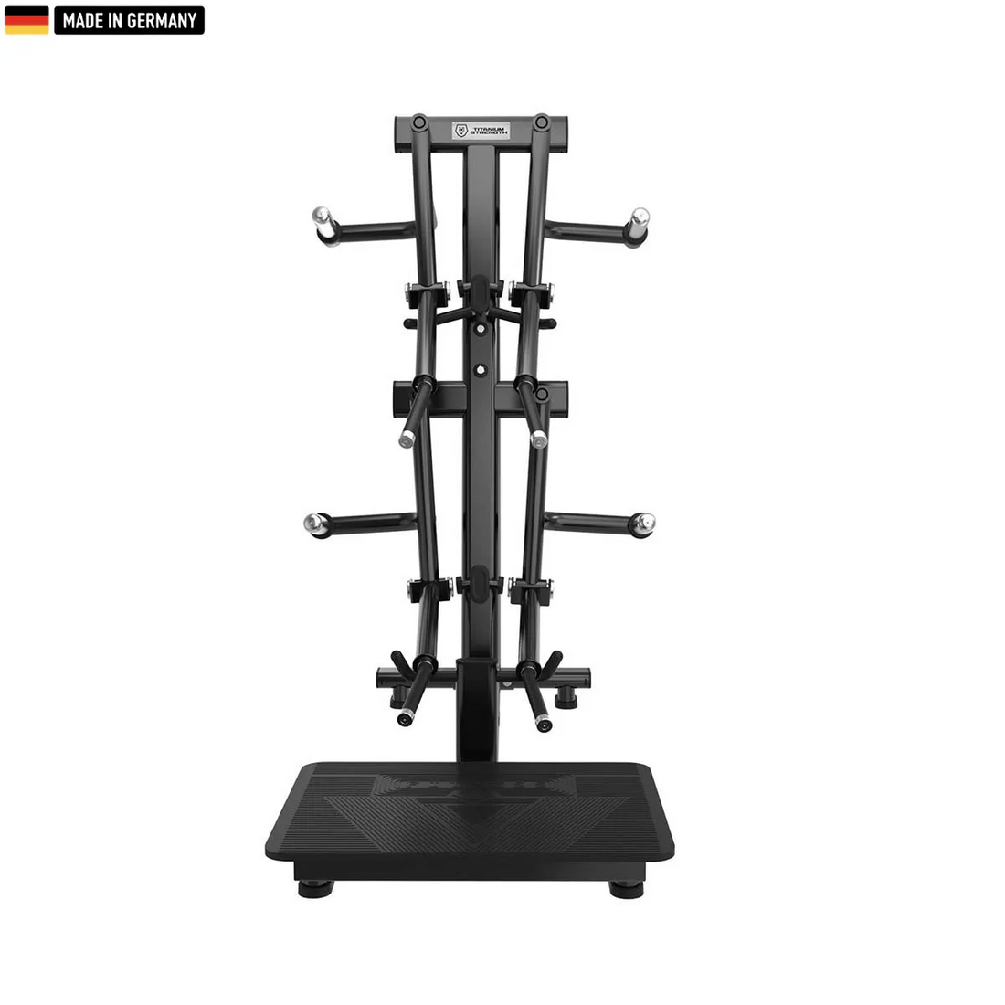 "Titanium Strength Lateral Raise Shoulder Machine for targeted deltoid workouts."
