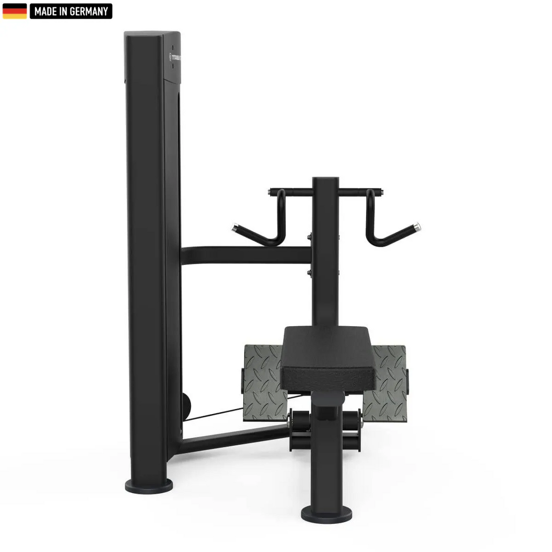 Elite Series Titanium Strength Black Series Seated Row Machine in a modern gym setting