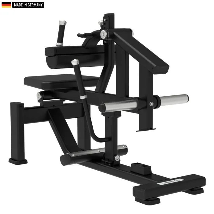 "Titanium Strength Elite Series Seated Calf Raise Machine – premium gym equipment for lower leg workouts."

