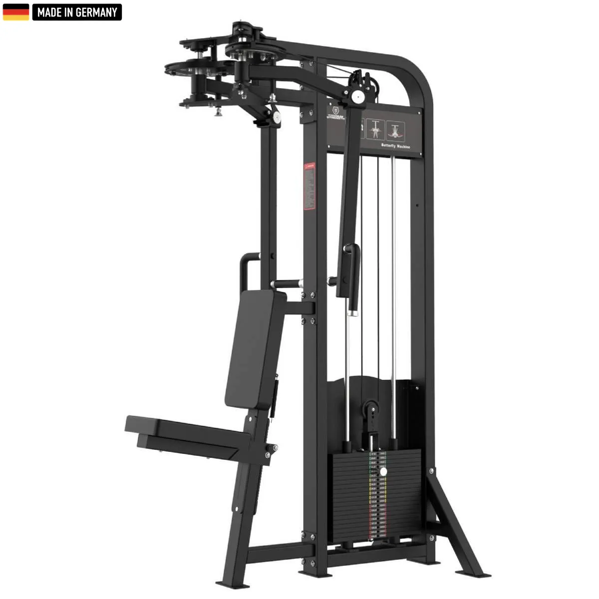 Titanium Strength Elite Series Pec Fly and Rear Delt Machine in black finish