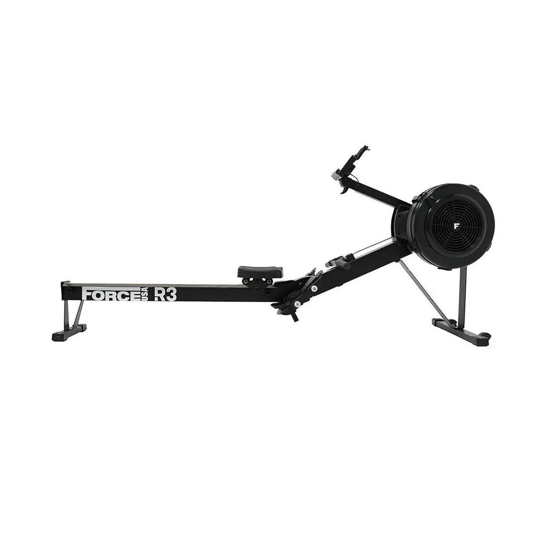 Force USA R3 Commercial Air Rower with ergonomic handles and performance monitor.​
