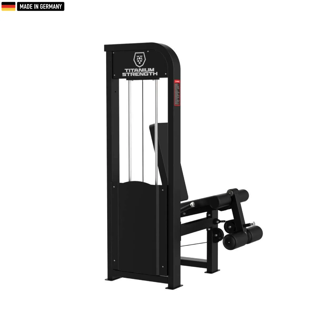 "Titanium Strength Selectorized Leg Extension Machine for quadriceps workouts."

