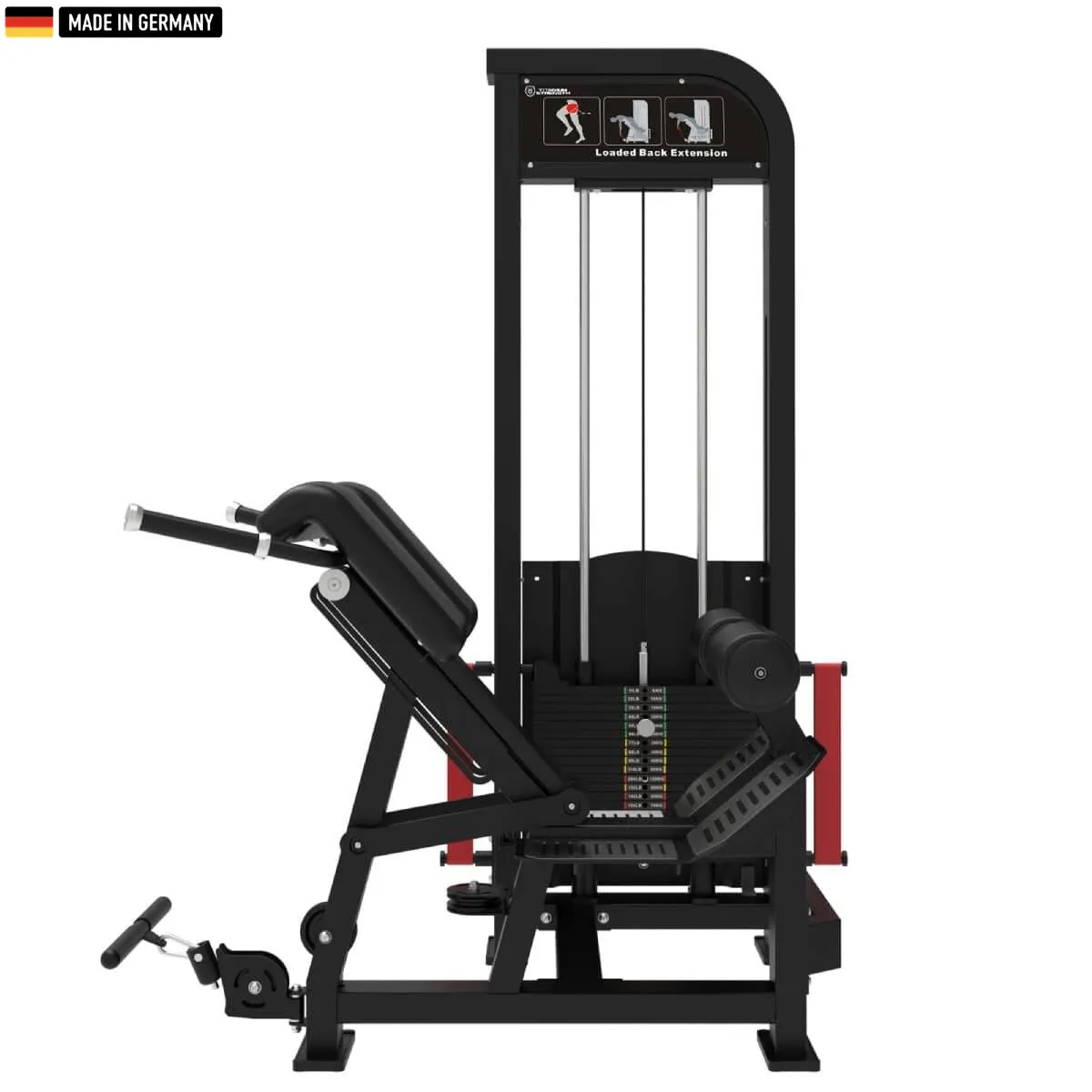 Elite Series Titanium Strength Selectorised Ultimate Back Extension Machine in a modern gym setting