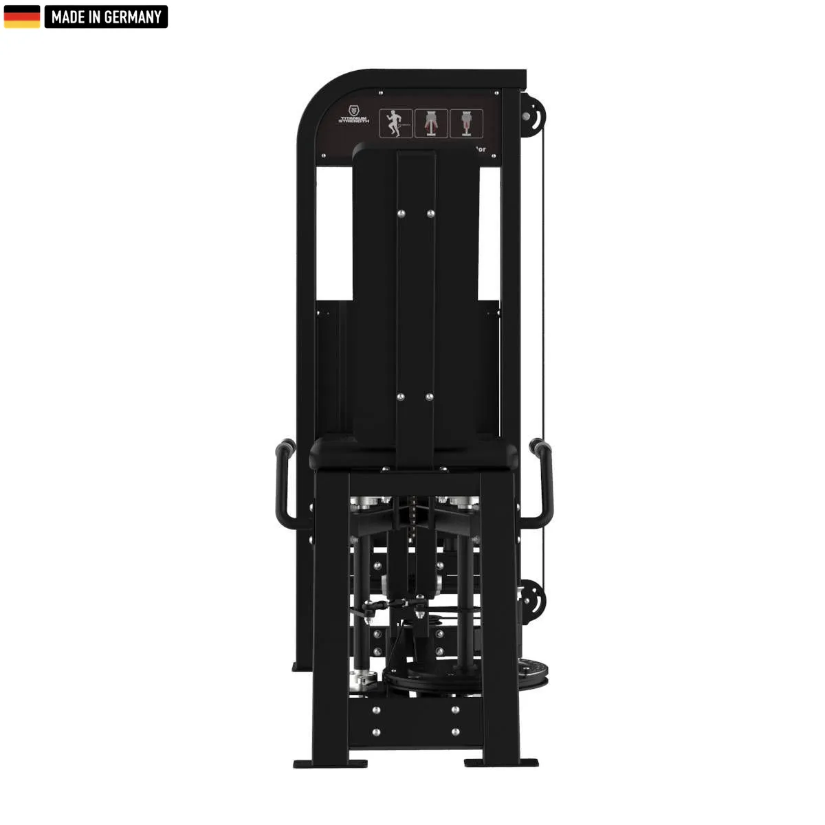 "Titanium Strength Selectorized Adductor Machine for inner thigh workouts."

