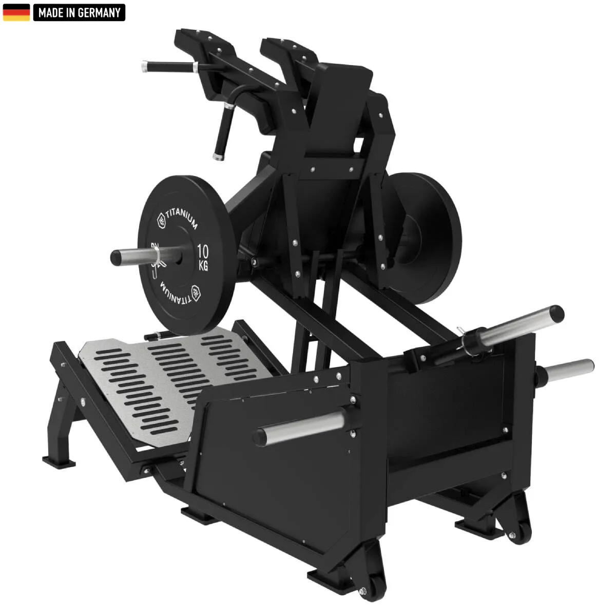 "Ultimate V-Squat Machine – ergonomic design for powerful lower body training."

