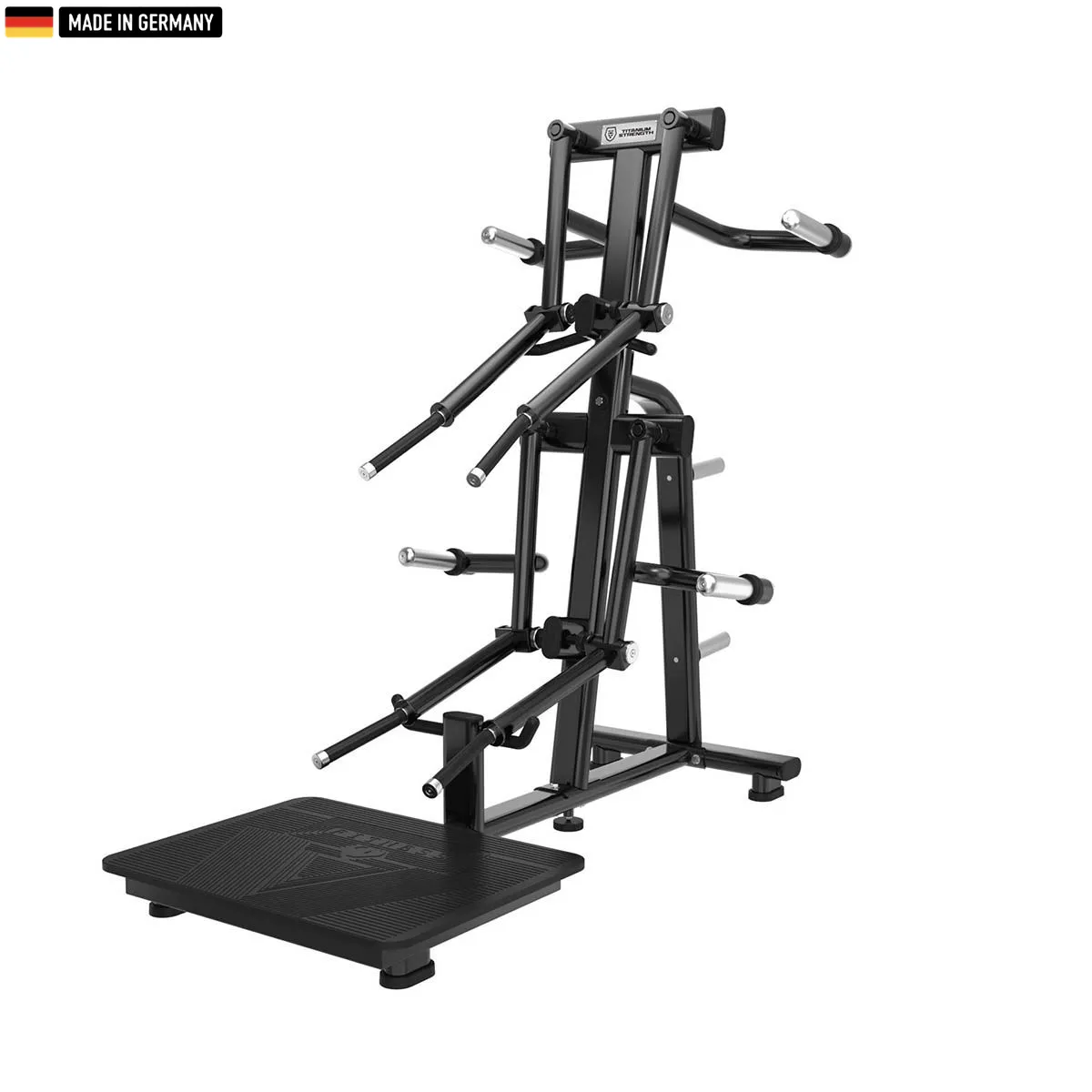 "Titanium Strength Lateral Raise Shoulder Machine for targeted deltoid workouts."
