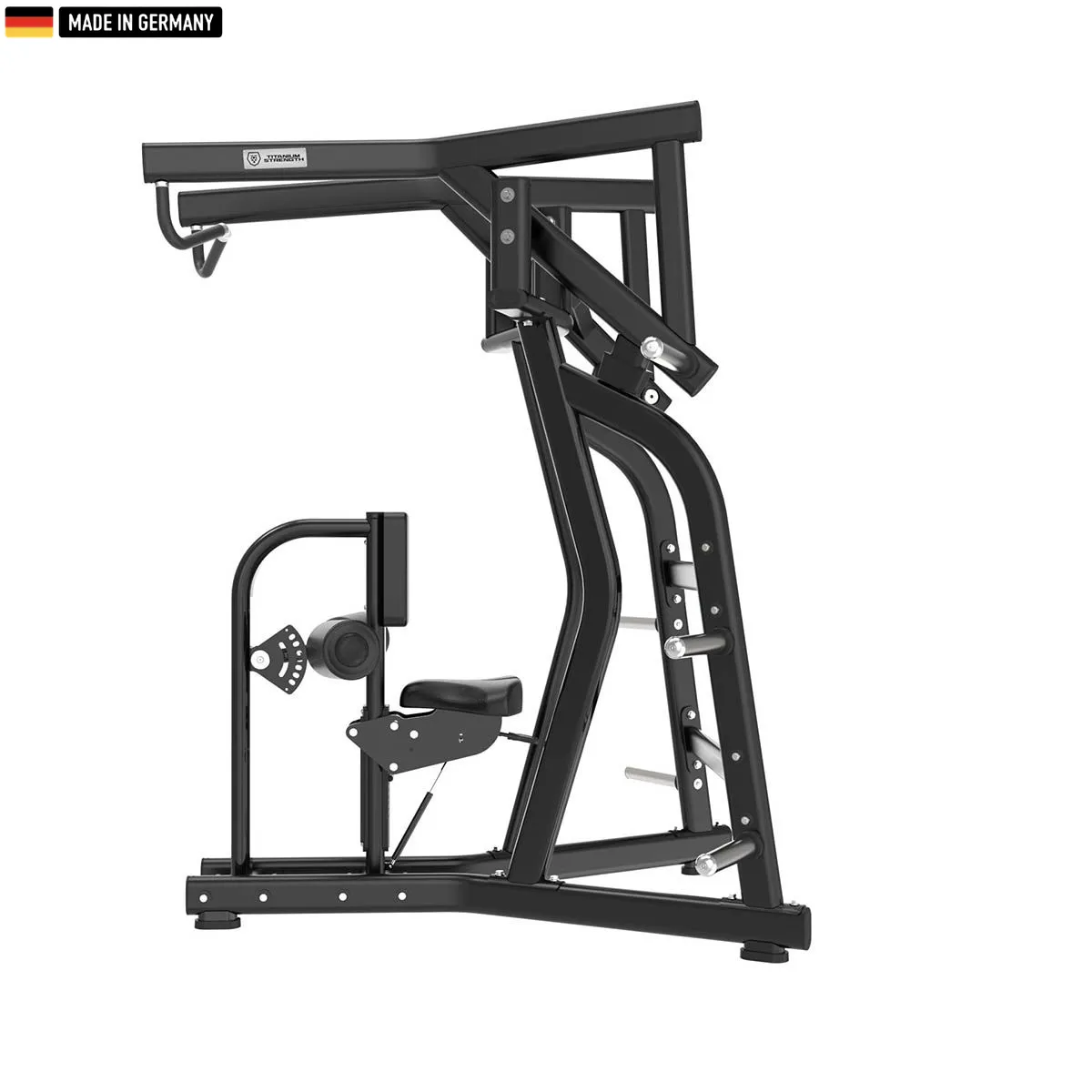 Titanium Strength Iso-Lateral Rowing Lat Pulldown machine with plate-loaded resistance for advanced back training