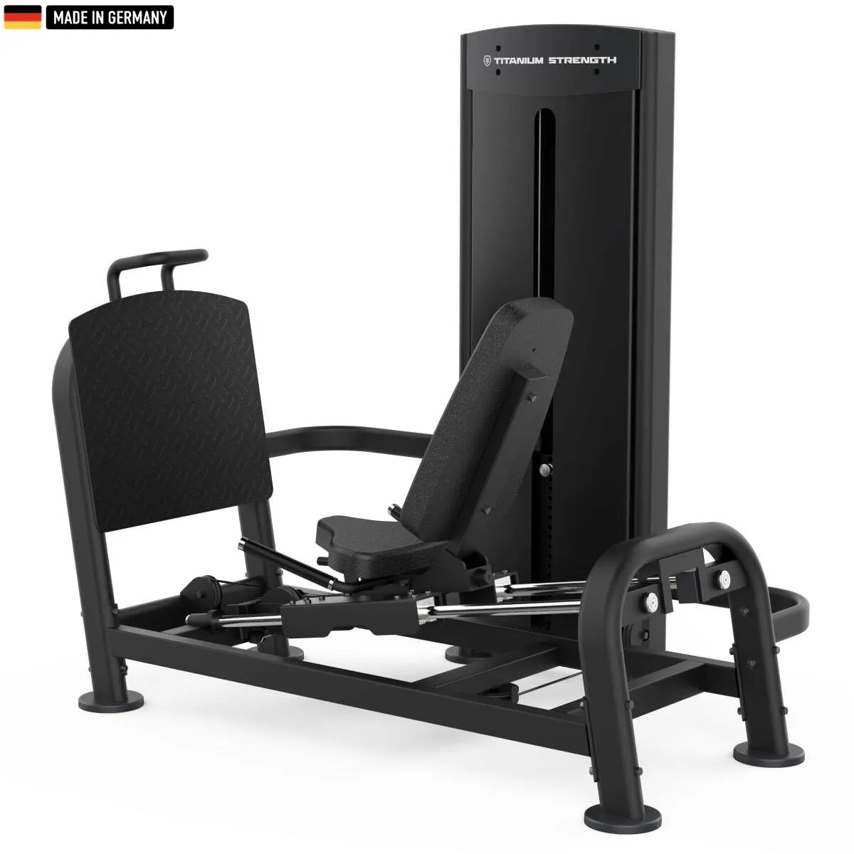 "Titanium Strength Selectorized Horizontal Leg Press Machine – premium lower body strength training equipment."

