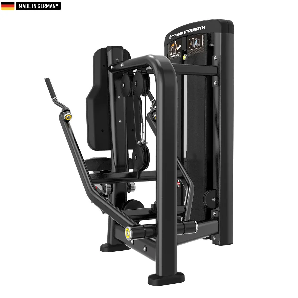 "Genesis Series Selectorized Triceps Dips Machine for targeted arm and upper body training."

