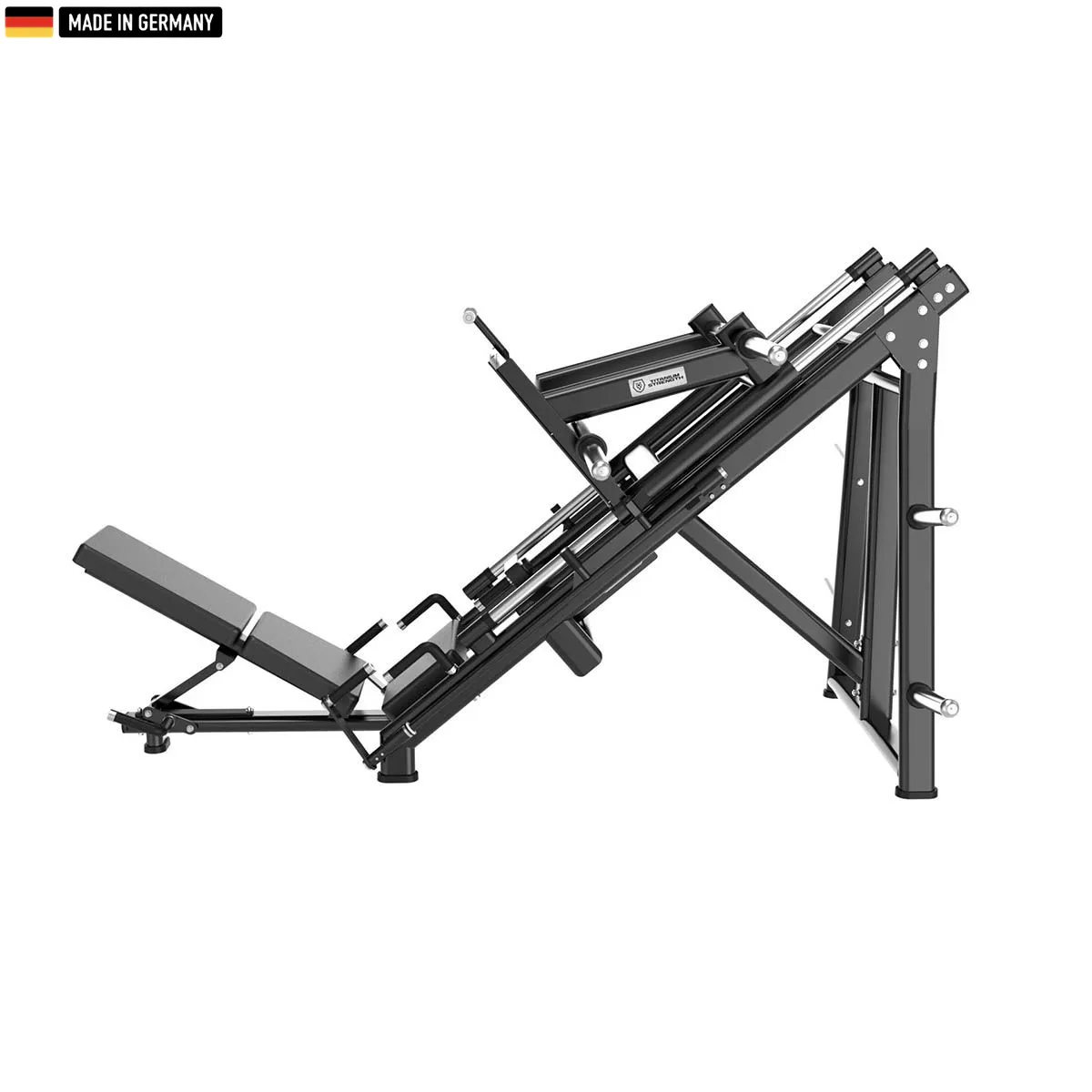 Titanium Strength 45° Leg Press – Heavy-duty gym equipment for leg muscle development.

