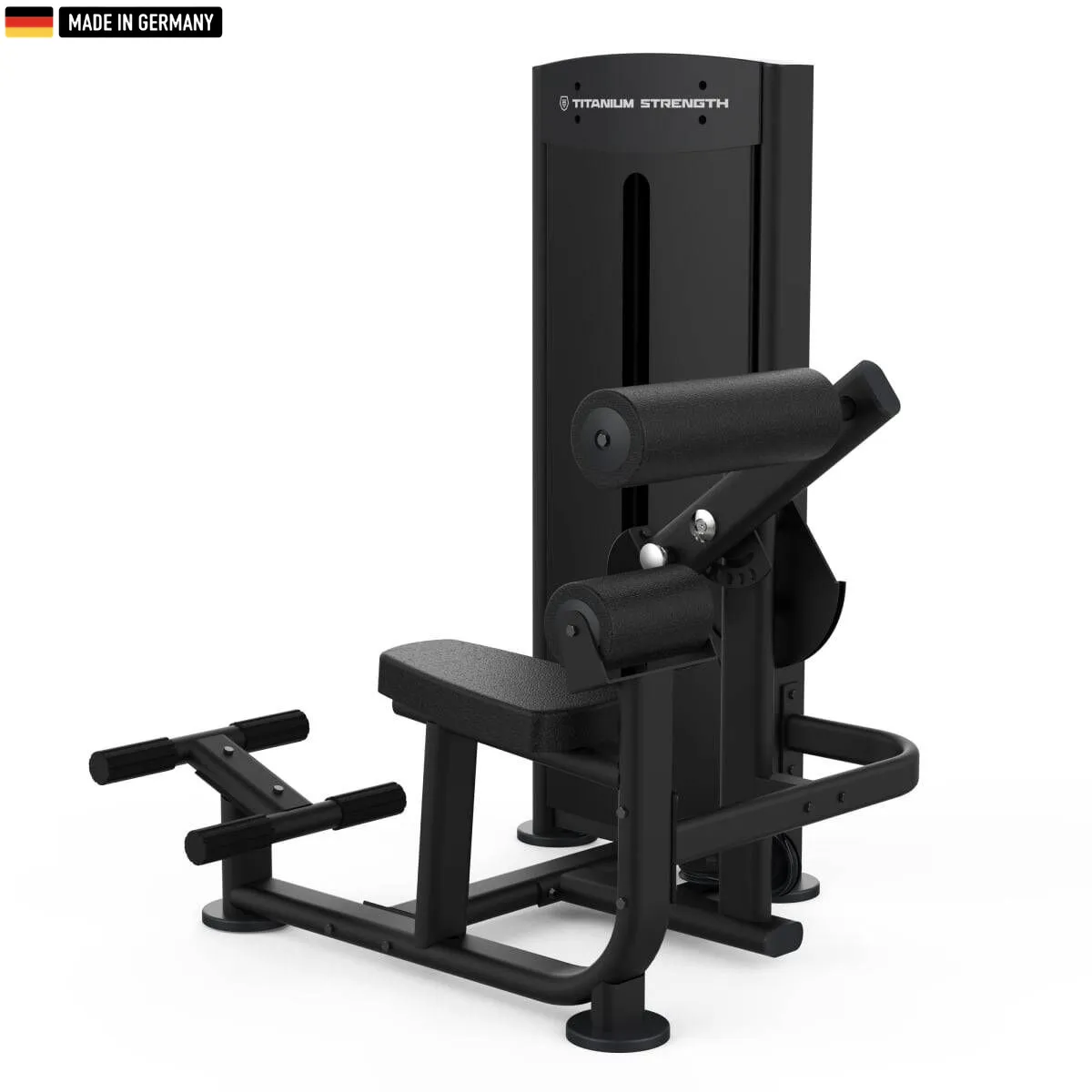 Elite Series Titanium Strength Black Series Back Extension Machine in a modern gym setting