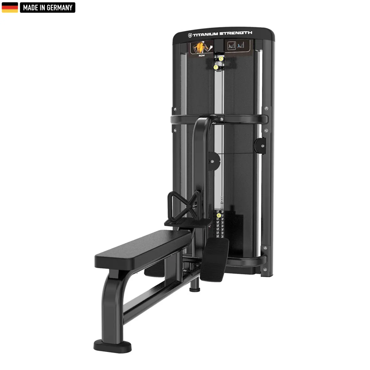 Genesis Series Ruderzugmaschine by Titanium Strength in a professional gym setting