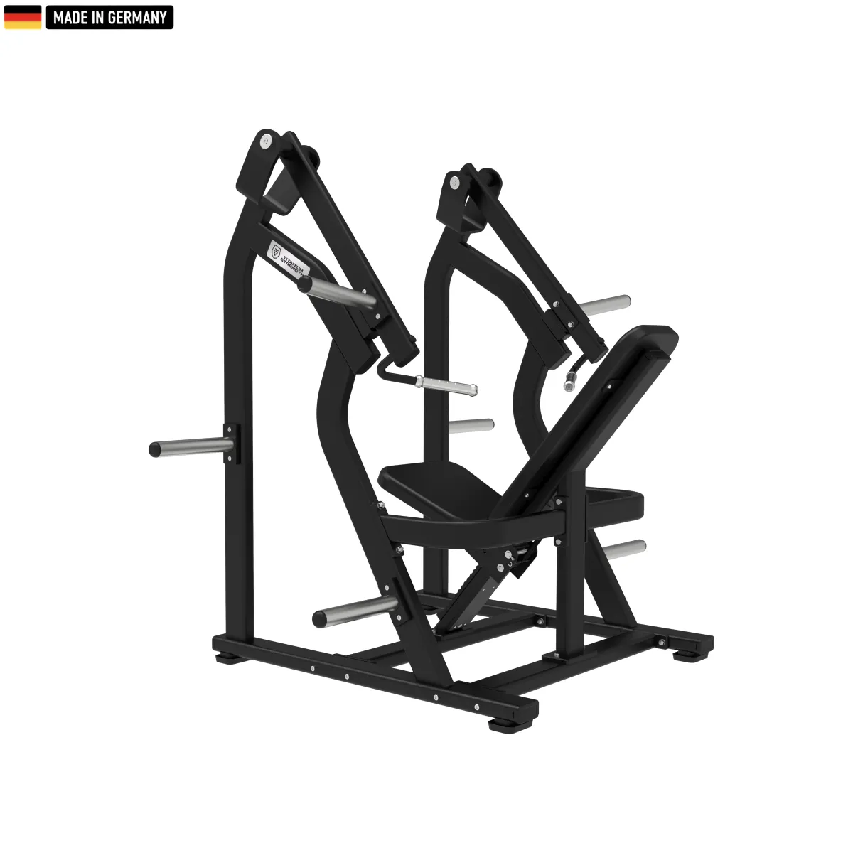 "Titanium Strength Elite Series Iso-Lateral Shoulder Press for upper body strength training."
