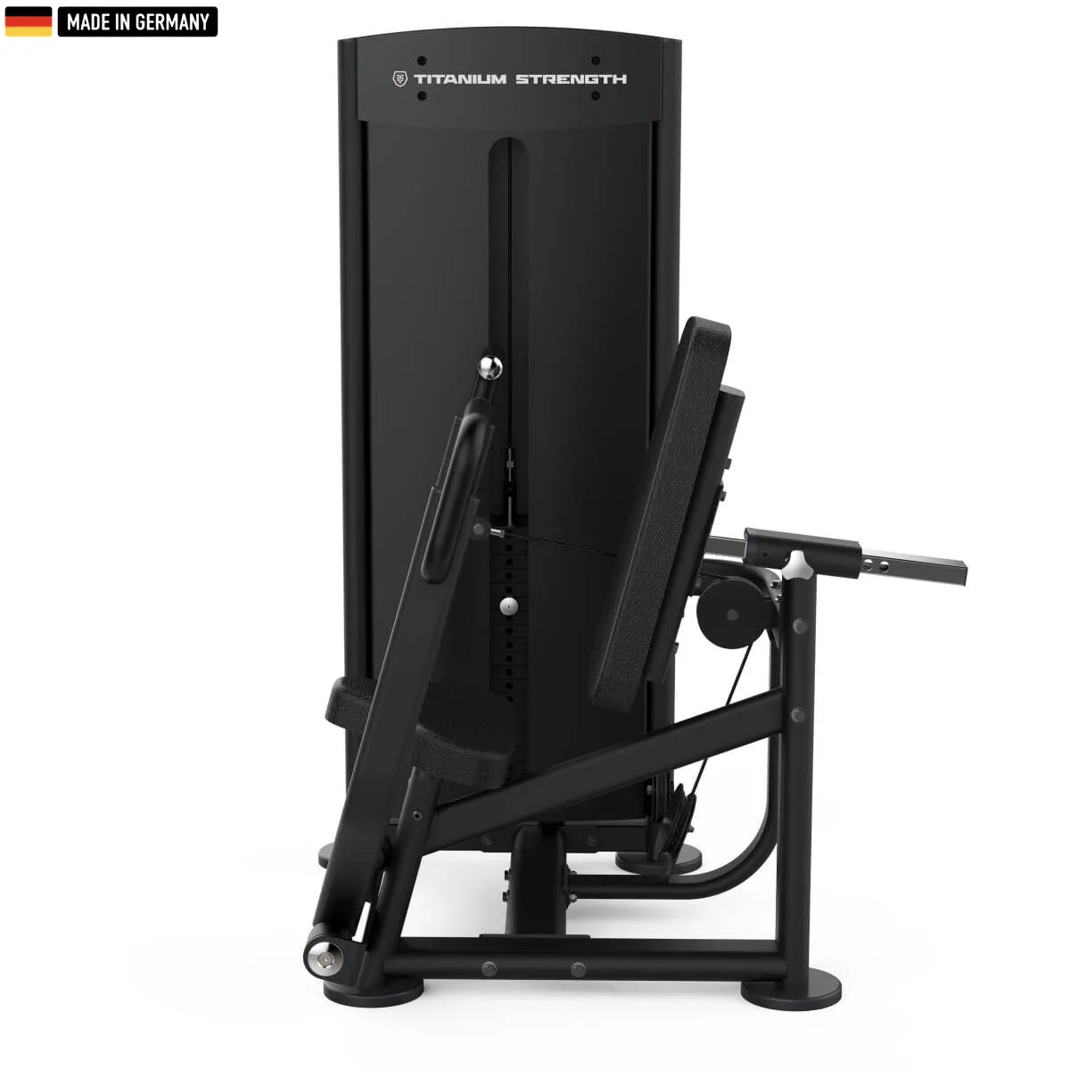 Titanium Strength Black Series Vertical Chest Press Machine with adjustable backrest and dual-position grips