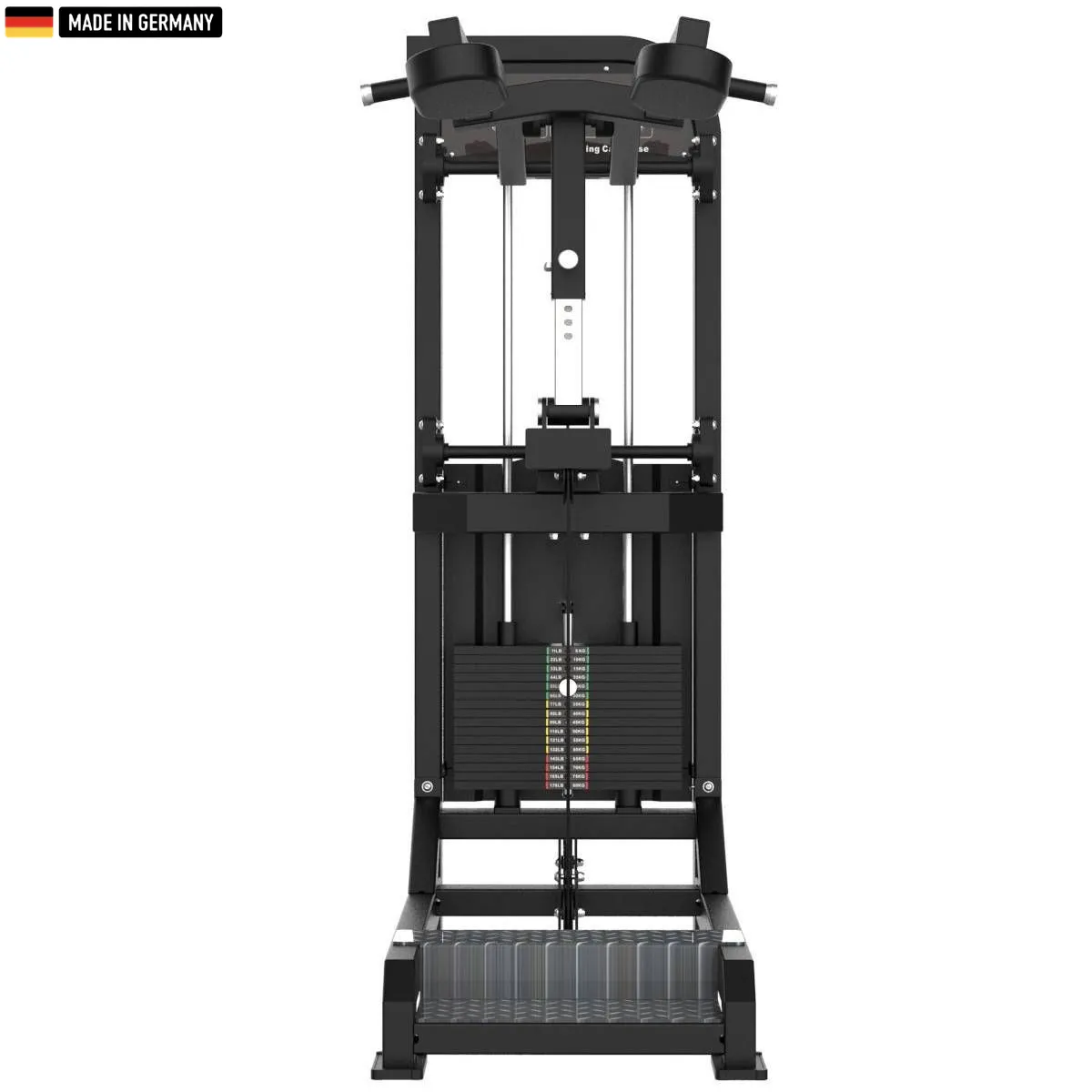 "Titanium Strength Selectorized Standing Calf Machine for powerful calf training."

