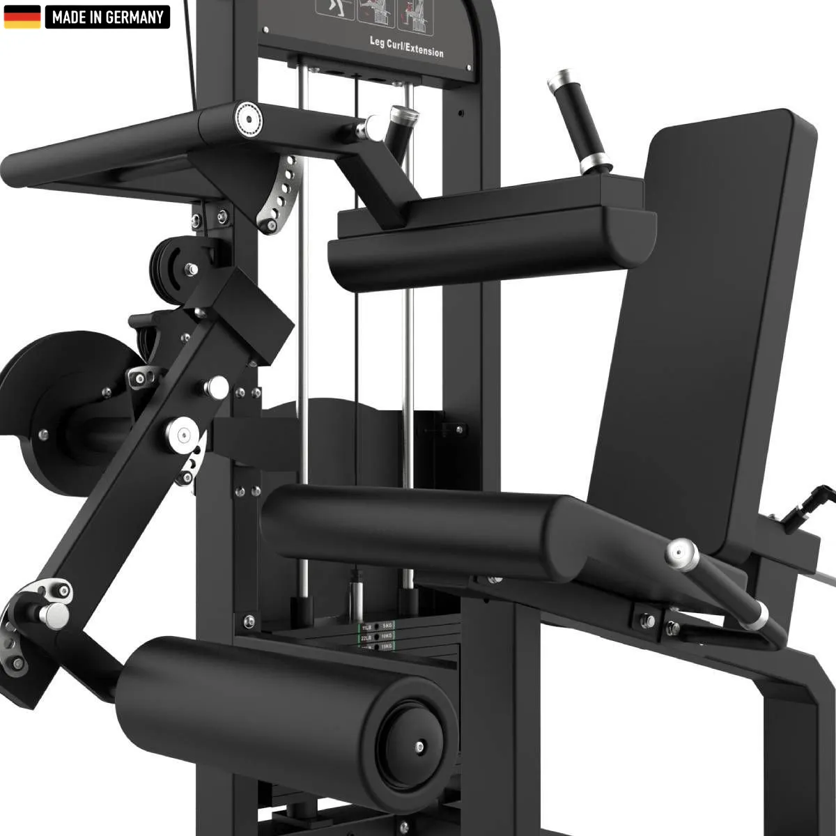 "Titanium Strength Selectorized Dual Seated Leg Curl & Leg Extension Machine – premium lower body training equipment."

