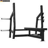 "Heavy-duty Olympic Flat Bench for strength training and weightlifting."

