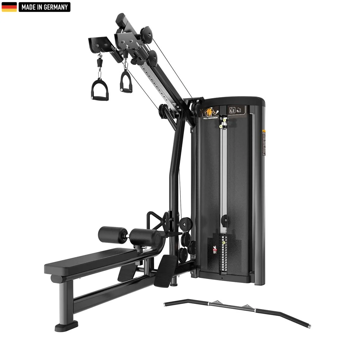 Selectorised Unilateral Pulldown Machine by Titanium Strength, ideal for back and shoulder workouts in professional gyms