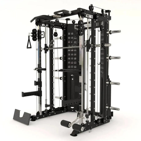 Force USA G15® All-In-One Trainer featuring Smith Machine, power rack, and dual adjustable pulleys.

