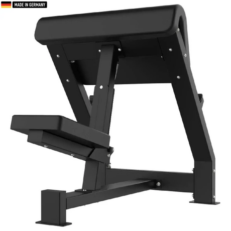 "Professional Scott Preacher Curl Bench for isolated biceps training."

