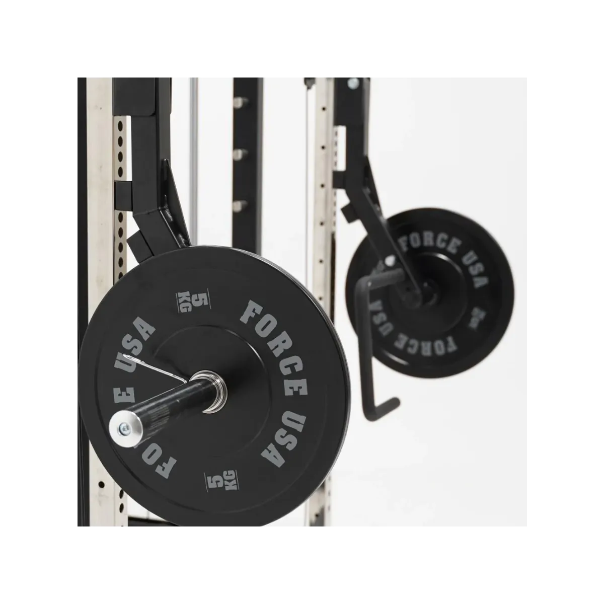 Force USA G6 Jammer Arms attached to the G6 All-In-One Trainer, demonstrating various exercise options.​