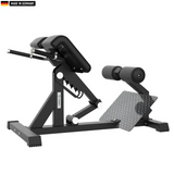 "Titanium Strength Hyperextension Roman Chair for lower back training."

